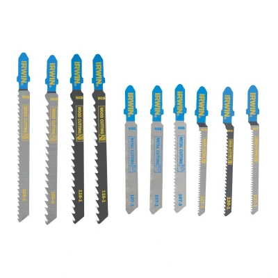 Afbeelding van Set decoupeerzaagbladen 10PCS mix 7 hout/3 metaal, diverse vertanding, T aansluiting