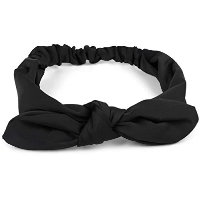 Afbeelding van styleBREAKER Effen hoofdband voor dames met strik en elastisch koord, hoofdband, pin up, rockabilly 04026035, kleur: donkerblauw
