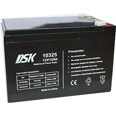 Afbeelding van DSK 10325 Oplaadbare AGM loodbatterij, verzegeld, 12 V, Ah. Ideaal voor auto&#039;s en elektrische motorfietsen kinderen, scooters, UPS systemen, veiligheidssystemen. De gel kantelt niet
