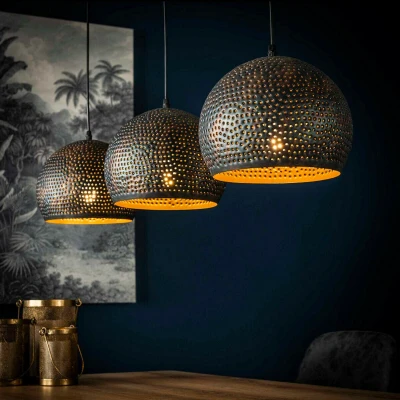 Afbeelding van Hades hanglamp zwart/bruin 3L