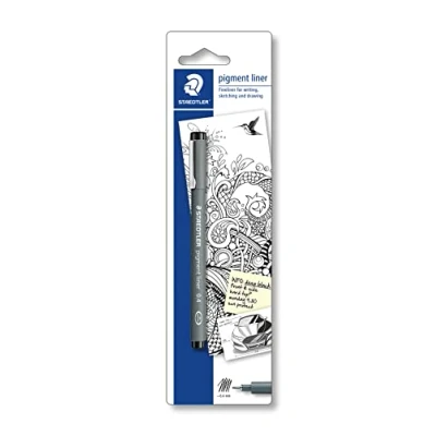 Image de Staedtler 308029 Feutre Fineliner Pigment Liner noir Largeur du trait : 0,4 mm Blistercard of 1