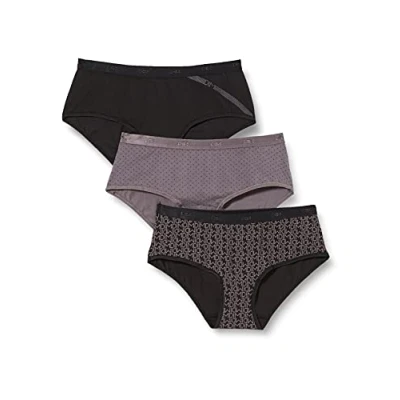 Image de DIM Femme Les Pockets Coton Couleurs &amp; Motifs x3 Boxer, Lot Noir Logo, XXL