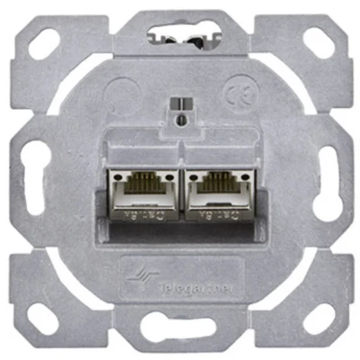 Afbeelding van Telegärtner J00020A0511 Netwerkdoos Inbouw (in muur) Inzet CAT 6A 2 poorten