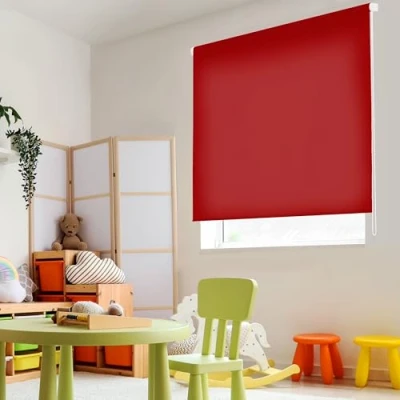 Afbeelding van Blindecor Ara effen doorschijnend rolgordijn bordeauxrood 120 x 175 cm (breedte hoogte) Afmetingen van de stof 117 170 rolgordijnen voor ramen