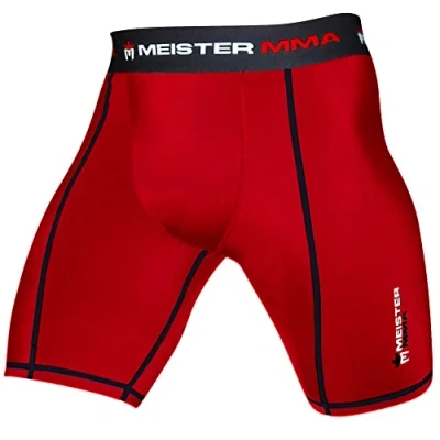 Afbeelding van Meister MMA Compressieshort met schelpzak, Rood X