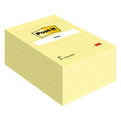 Image de 3m Post It Repositionnable Ligne 102x152 Jaune Bloc De 100f