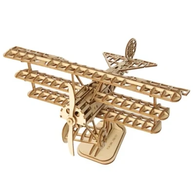 Afbeelding van Robotime Modelbouwpakket Airplane 21 X 12 Cm Hout 145 delig