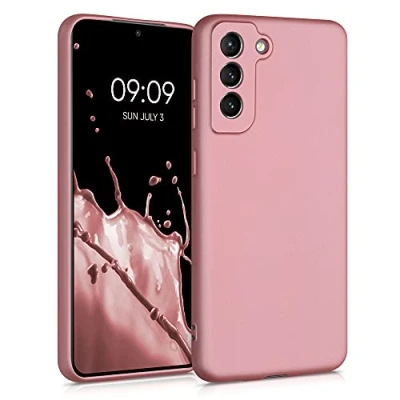 Afbeelding van kwmobile telefoonhoesje geschikt voor Samsung Galaxy S21 FE Hoesje smartphone Back cover in metallic roségoud