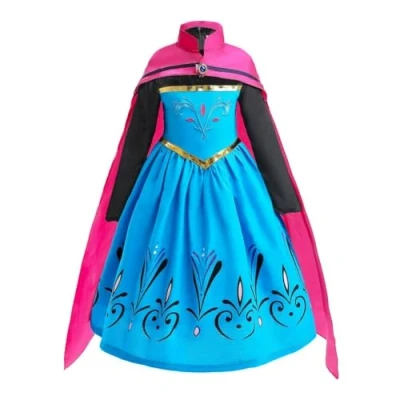 Afbeelding van Lito Angels Kostuum De ijskoningin boodschappenjurk prinses Elsa met cape voor baby&#039;s, meisjes, verjaardag, party, carnaval, cosplay, kostuum, maat 18 24 maanden