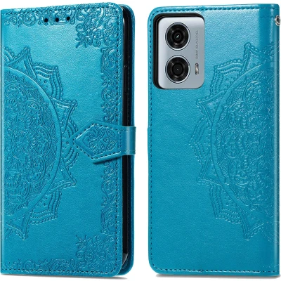 Afbeelding van iMoshion Hoesje Geschikt voor Motorola Moto G24 Power Met Pasjeshouder Mandala Bookcase Turquoise