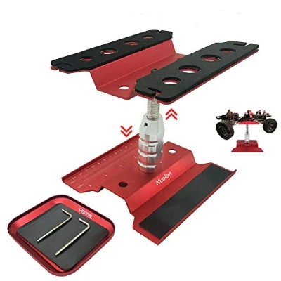 Afbeelding van RC werkstation auto, aluminium reparatie werkstation, 360 graden rotatie, onderste lift met schroefplaat voor 1/8, 1/10, 1/12, 1/16 schaal, auto vrachtwagen buggy