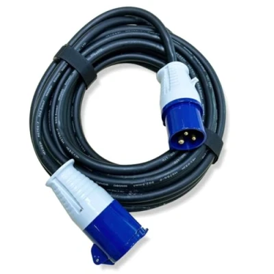 Afbeelding van IntuiFlex CEE campingkabel 10 m H07RNF 3G2,5 3 x 2,5 mm 230 V 16 A IP44 + 2 klittenbandsluitingen verlenging caravankabel vrouwelijke stekker band