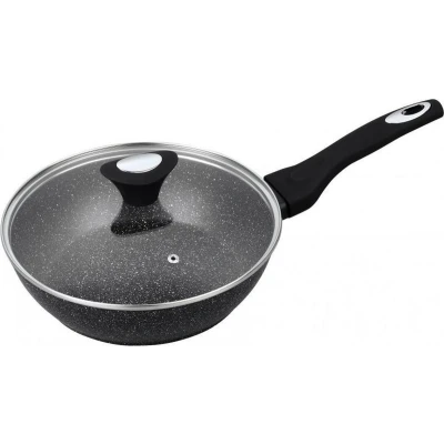 Afbeelding van Klausberg 7296 hapjespan met deksel Ø28 cm Marmer coating Alle warmtebronnen