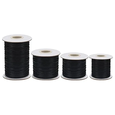 Afbeelding van Handi Stitch Zwart Gewaxte Sieraden Maak Koord (4 Maten) 0,5/1/ 1,5/2 mm Dik Elke Spoel is 50 m Kralen voor Kettingen &amp; Armbanden Wax Gecoat Kunst, Hobby en Naaien
