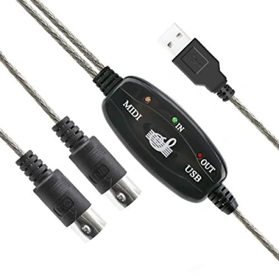 Afbeelding van DIGIFLEX Midi USB kabel voor muziektoetsenbord naar pc laptop XP Vista Mac