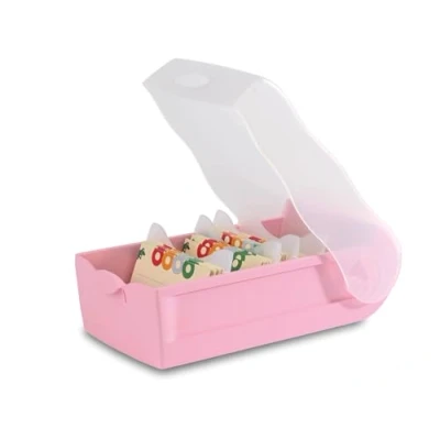 Afbeelding van HAN 997 886 Croco Easy Leerkaartenbox met 5 vakken leersysteem, A7 formaat voor 900 kaarten, steunplaten + 100 leerkaarten, pastelroze