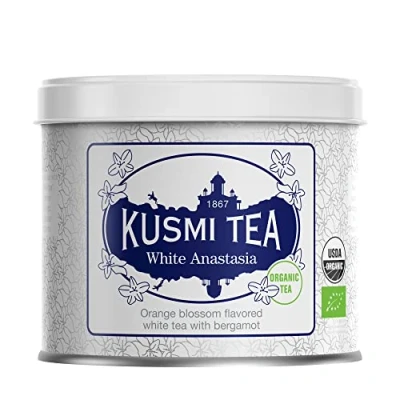 Afbeelding van Kusmi Tea White Anastasia Losse Thee 90 Gram Wit
