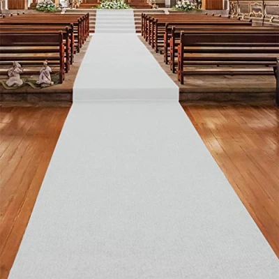 Afbeelding van Floordirekt Gangtapijt 100 x 300 cm wit 110 trouwtapijt hoogwaardig tapijt tentoonstellingstapijt VIP evenemententapijt vlamvertragend