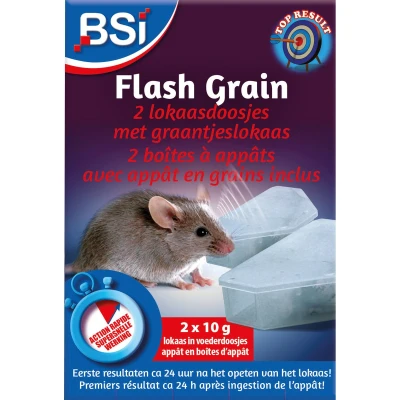 Afbeelding van Flash Graan + 2 Lokdozen Tegen Muizen BSI Muizengif Ongediertewinkel