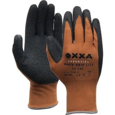 Afbeelding van Oxxa Maxx Grip Lite 50 245 handschoen XL/10 zwart/bruin Latex/nylon Gebreid manchet EN 388:2016