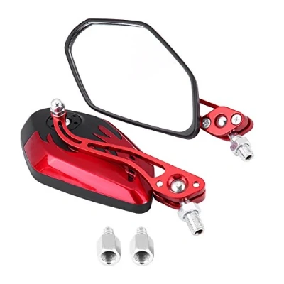 Afbeelding van Keenso 2 stuks zijspiegels voor motorfiets, achteruitkijkspiegel, stuuruiteinde, universeel, van aluminiumlegering (rood)
