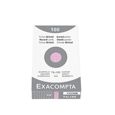 Image de EXACOMPTA Fiches bristol, A7, quadrillé, rose