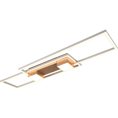 Afbeelding van Albany LED plafondlamp, bruin, 100 x 28 cm, aluminium, CCT dimbaar