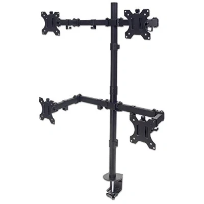 Afbeelding van Manhattan 461566 Monitor tafelbeugel 4 voudig 33,0 cm (13) 81,3 (32) Zwart In hoogte verstelbaar, Kantelbaar, Zwenkbaar