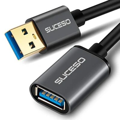 Afbeelding van SUCESO verlengkabel USB 3.0, 2 m, stekker A naar bus, opladen en gegevens op 5 Gbit/s, compatibel met gamepad, stick, hub, externe harde schijf, toetsenbord, PS4, Xbox, printer,