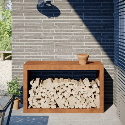 Afbeelding van Haardhoutrek 100x40x60 cm cortenstaal