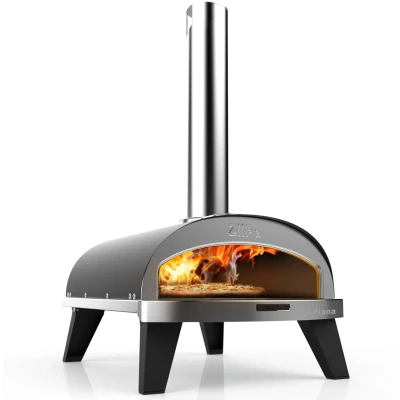 Afbeelding van ZiiPa Pizza Oven Piana Houtgestookt met Thermometer Antraciet voor ø 30 cm pizza&#039;s