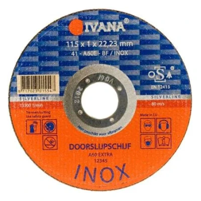 Afbeelding van Ivana doorslijpschijf 115x1.0x22.2mm dun tbv staal/rvs