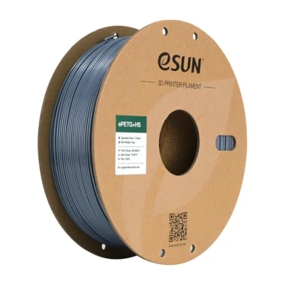 Afbeelding van eSUN PETG filament 1,75 mm, ePETG + HS voor 3D printers, hoge snelheid, maatnauwkeurigheid +/ 0,05 spoel van 1 kg (2,2 lbs) snel printen, robuust grijs