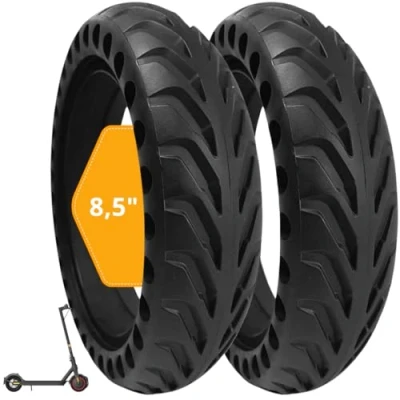 Afbeelding van BITUME 2 x 8,5 inch massieve banden Voor elektrische step Xiaomi, M365, M365 Pro, 1S, Pro2, Essential, 3 Lekvrije en achter wiel