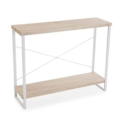 Afbeelding van VERSA Taline Console voor ingang, consoletafel, haltafel, woonkamertafel, halmeubel, afmetingen (l x b b), 80 30 100 cm, hout en metaal, wit