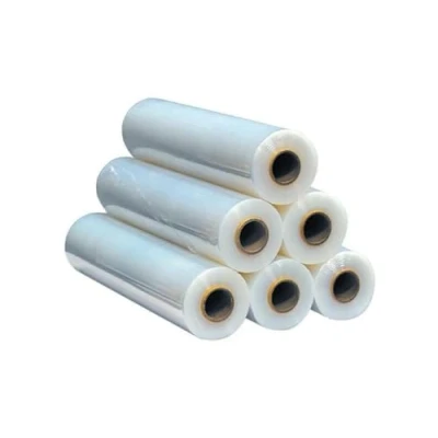 Afbeelding van 6 rollen transparante stretchfolie voor pallets, 23 micron, ca. 1,5 kg per rol