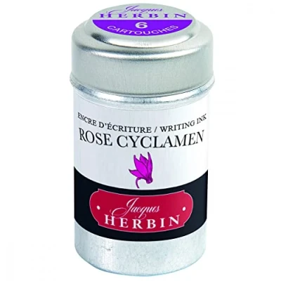 Image de Herbin Boîte de 6 cartouches d&#039;Encre standard Rose cyclamen