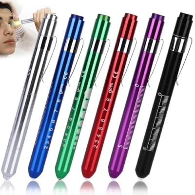Afbeelding van Set van 6 diagnostische pupillampen: herbruikbare led verpleegsterspen met zakclip, pupillamp, nooddienst voor verpleegsters, studenten, artsen