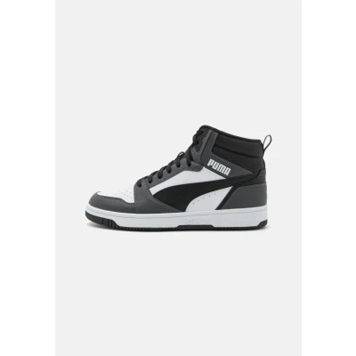 Afbeelding van Puma Rebound Unisex Sneakers hoog, Maat: 38, White/black/shadow gray Hoogwaardig imitatieleer