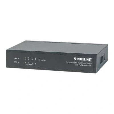Image de Intellinet PoE Powered 5 Port Gigabit Switch with Passthrough commutateur ports