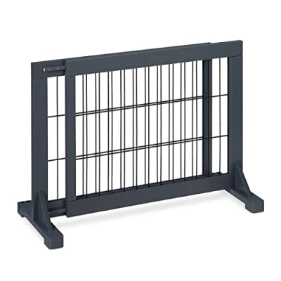 Afbeelding van Relaxdays veiligheidshekje zonder boren uitschuifbaar trap en deur 56 x 70 115 cm kinderen honden grijs
