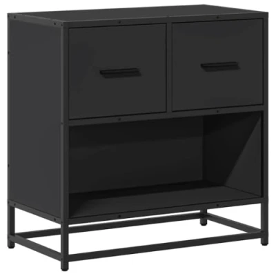 Afbeelding van vidaXL Nachtkastje 60x31x60 cm bewerkt hout en metaal zwart