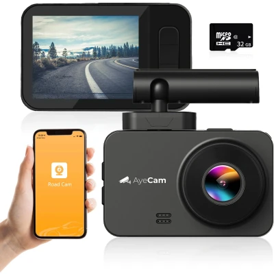 Afbeelding van AyeCam Dashcam Pro Max FULL HD &amp; Nachtvisie G Sensor Incl 32GB SD voor Auto Met App