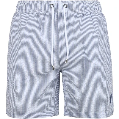 Afbeelding van Suitable Zwembroek Stripe Seersucker Blauw Maat XL Heren zwemshort Sneldrogend