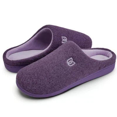 Afbeelding van pantoffels voor dames en heren, traagschuim, de winter, warm, antislip, binnen buiten, Lila.