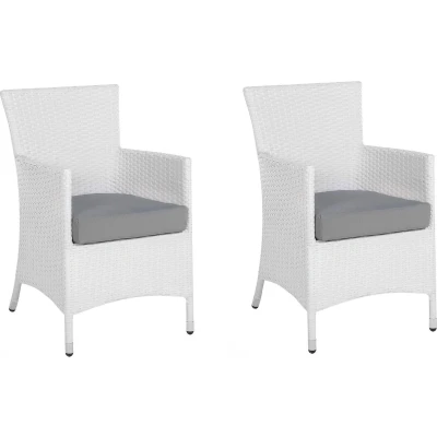 Afbeelding van Beliani ITALY Tuinstoel set van 2 Wit PE rotan