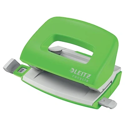 Afbeelding van Leitz Recycle Duurzame Mini 2 Gaats Perforator Perforeert tot 10 Vel Groen