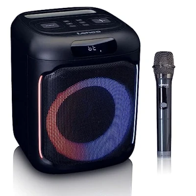 Afbeelding van Lenco PA 100BK Bluetooth® Party Speaker met LED lichteffecten 100W RMS, USB, 14 uur batterijduur