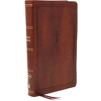 Afbeelding van NKJV, End of Verse Reference Bible, Personal Size Large Print, Leathersoft, Brown, Red Letter, Comfort Print