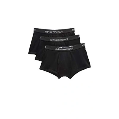 Afbeelding van Emporio Armani heren Trunk boxershorts in uni en mêlée 3 pack de kleur Lichtgrijs, maat: L